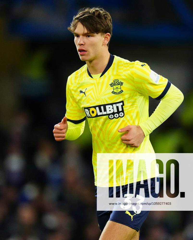 Tyler Dibling of Southampton Chelsea v Southampton, Premier League, Football, Stamford Bridge, London, UK - 25 Feb 2025