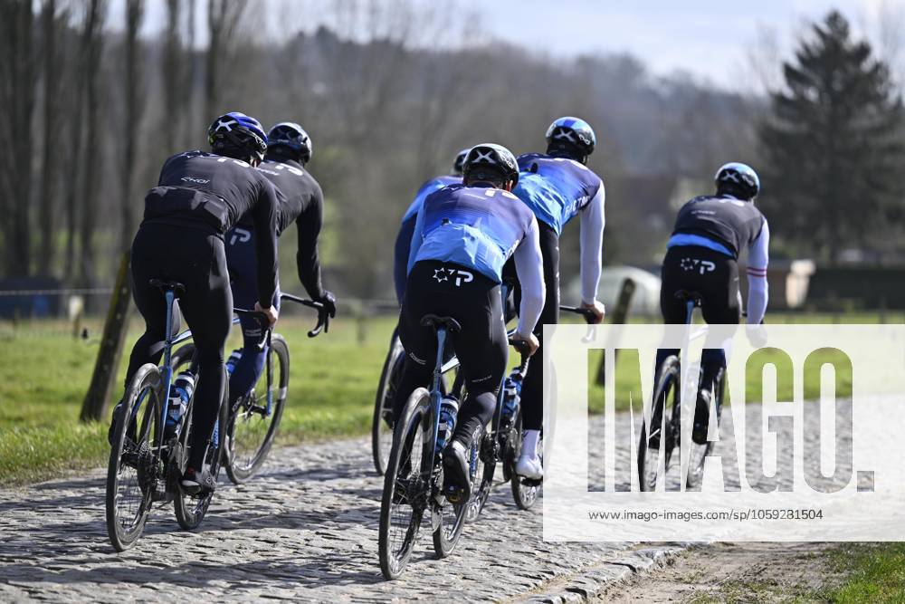 Flanders Classics opening weekend 2025 - training session 26 02 2025 GENT, BELGIUM - FEBRUARY 26 : riders of Israel - Premier Tech pictured during a during a training session ahead of the Flanders Classics opening weekend with Omloop Het Nieuwsblad and Kuurne Brussel Kuurne on February 26, 2025 in Gent, Belgium, 26 02 2025 Gent Belgium