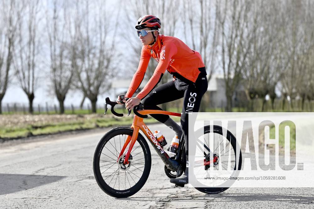 Flanders Classics opening weekend 2025 - training session 26 02 2025 GENT, BELGIUM - FEBRUARY 26 : rider of Ineos Grenadiers pictured during a during a training session ahead of the Flanders Classics opening weekend with Omloop Het Nieuwsblad and Kuurne Brussel Kuurne on February 26, 2025 in Gent, Belgium, 26 02 2025 Gent Belgium
