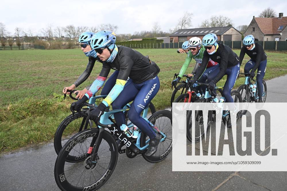 Flanders Classics opening weekend 2025 - training session 27 02 2025 GENT, BELGIUM - FEBRUARY 27 : riders of XDS Astana Team pictured during a training session ahead of the Flanders Classics opening weekend with Omloop Het Nieuwsblad and Kuurne Brussel Kuurne on February 27, 2025 in Gent, Belgium, 27 02 2025 Gent Belgium