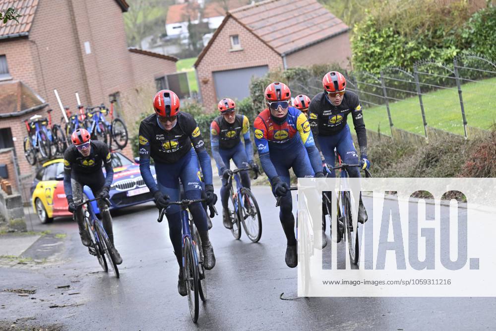 Flanders Classics opening weekend 2025 - training session 27 02 2025 GENT, BELGIUM - FEBRUARY 27 : riders of Lidl - Trek pictured during a training session ahead of the Flanders Classics opening weekend with Omloop Het Nieuwsblad and Kuurne Brussel Kuurne on February 27, 2025 in Gent, Belgium, 27 02 2025 Gent Belgium