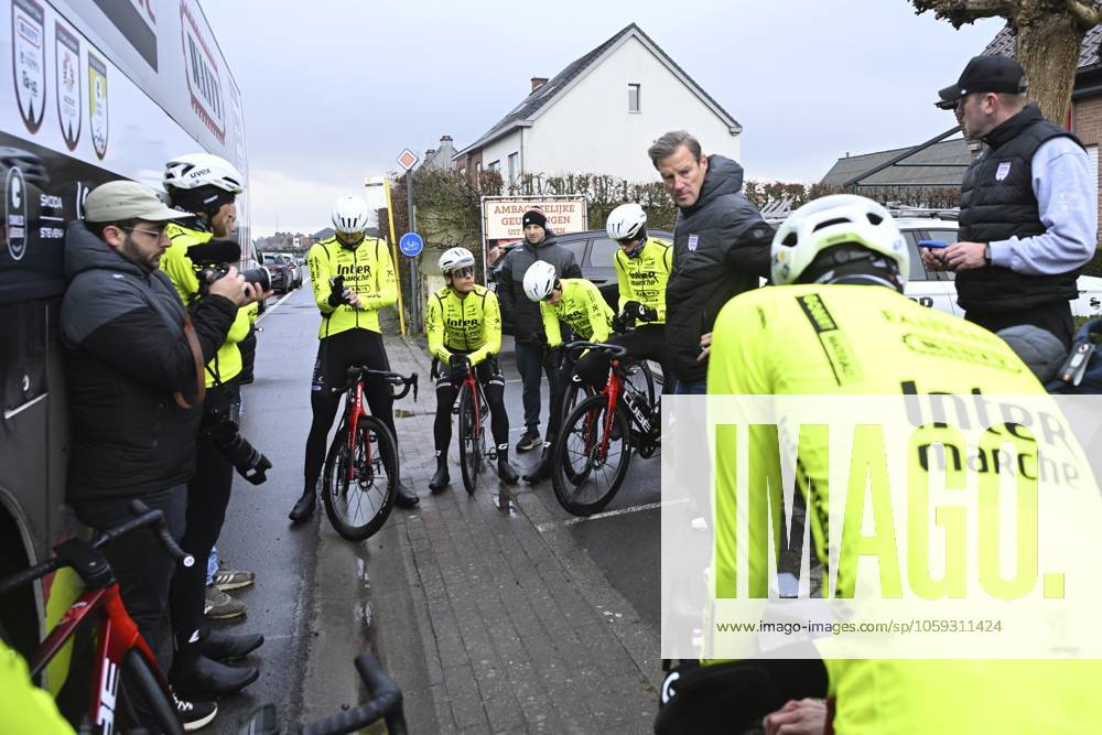 Flanders Classics opening weekend 2025 - training session 27 02 2025 GENT, BELGIUM - FEBRUARY 27 : riders of Intermarche - Wanty pictured during a training session ahead of the Flanders Classics opening weekend with Omloop Het Nieuwsblad and Kuurne Brussel Kuurne on February 27, 2025 in Gent, Belgium, 27 02 2025 Gent Belgium