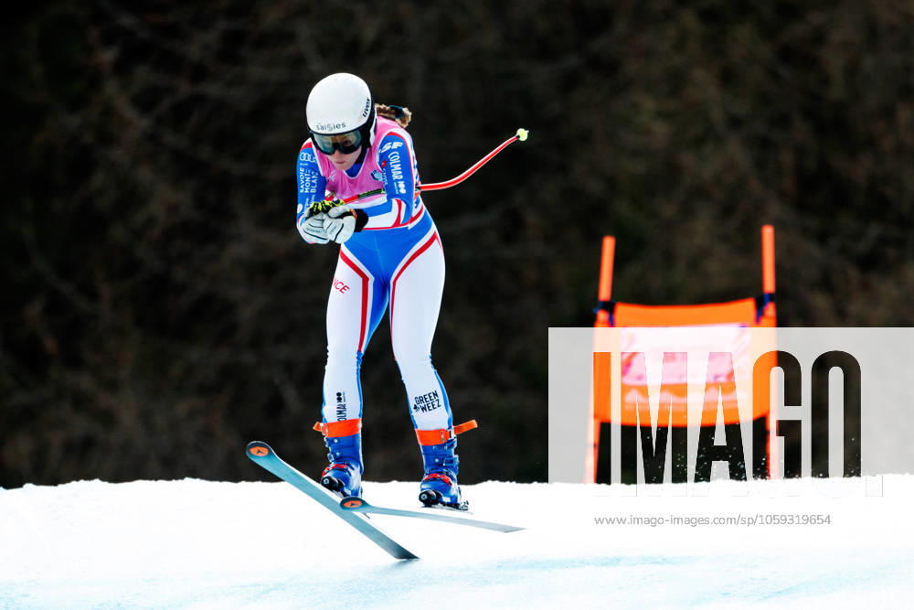 ALPINE SKIING - FIS Junior World Championships TARVIS,ITALY,27.FEB.25 - ALPINE SKIING - FIS Alpine Junior World Ski Championships, downhill, ladies. Image shows Margot Simond (FRA). GEPAxpictures Klansek
