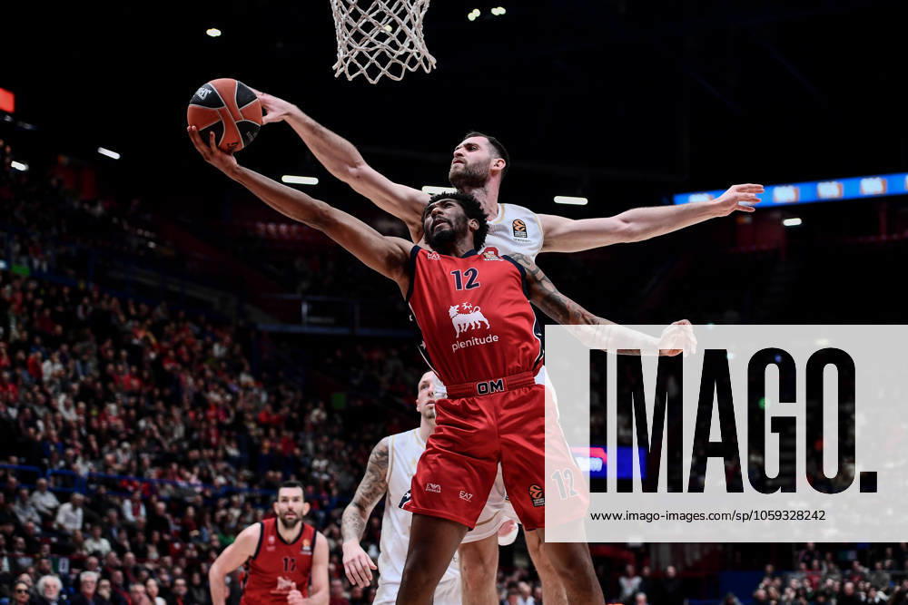 Bilder des Jahres 2025, Sport 02 Februar Georgios Papagiannis, Armoni Brooks EA7 Emporio Armani Olimpia Milano - AS Monaco Turkish Airlines Euroleague 2024-25 Milano, 27 02 2025 Foto ClaudioDegaspari Ciamillo-Castoria