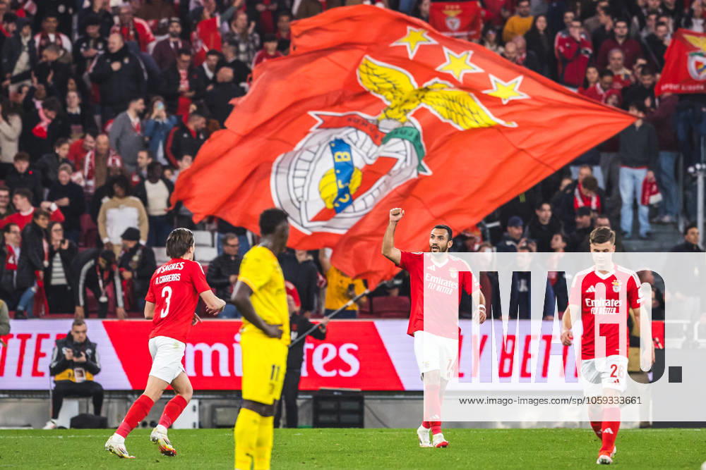 SL Benfica Vs SC Braga in Lisbon, Portugal - 26 Feb 2025 Vangelis Pavlidis (14) of SL Benfica celebrates a goal during the Portuguese Cup match between SL Benfica and SC Braga at Estadio da Luz. (Final score: SL Benfica 1 - 0 SC Braga) Lisbon Portugal