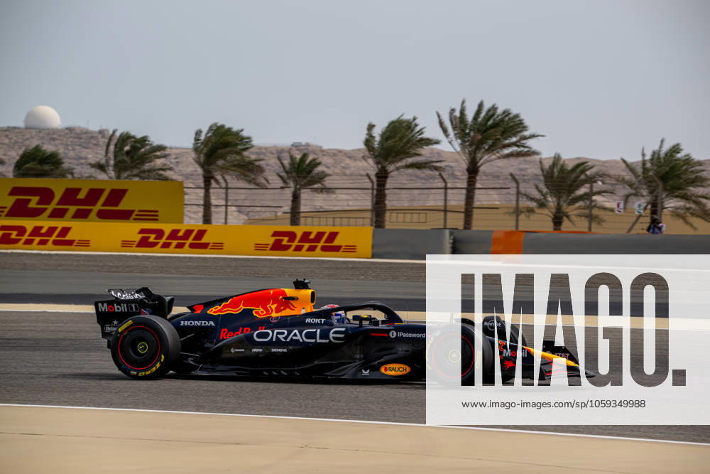 SAKHIR, BAHRAIN: Max Verstappen, racing for the Red Bull Racing team during the 2025 Formula 1 Bahrain Testing at the Bahrain International Circuit in Sakhir, Bahrain