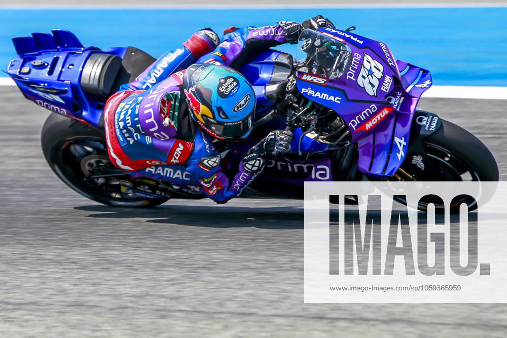PT MotoGP of Thailand Portuguese MotoGP rider Miguel Oliveira of Prima Pramac Yamaha, in action during qualifying, ahead of the PT Grand Prix of Thailand 2025 at the Chang Circuit in Buriram, Thailand, March 01 2025. The PT Grand Prix of Thailand 2025 will take place on March 02 2025. Buriram Thailand