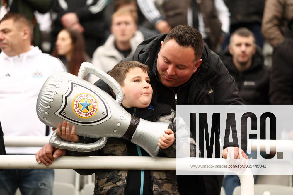 Newcastle United v Brighton and Hove Albion FA Cup 02 03 2025. 5th Round A fan with an inflatable FA Cup prior to the FA Cup match between Newcastle United and Brighton and Hove Albion at St. James s Park, Newcastle, England on 2 March 2025. Newcastle St. James s Park Tyne and Wear England Editorial use only DataCo restrictions apply See www.football-dataco.com ,