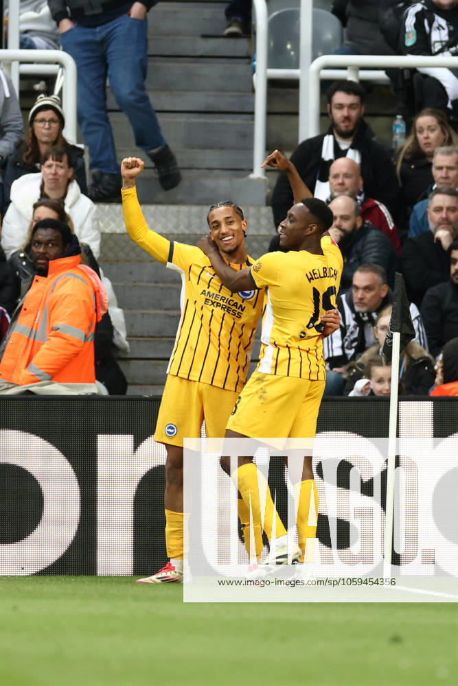 Newcastle United v Brighton and Hove Albion FA Cup 02 03 2025. 5th Round Goal - Danny Welbeck of Brighton & Hove Albion scores a goal and celebrates 1-2 during the FA Cup match between Newcastle United and Brighton and Hove Albion at St. James s Park, Newcastle, England on 2 March 2025. Newcastle St. James s Park Tyne and Wear England Editorial use only DataCo restrictions apply See www.football-dataco.com ,