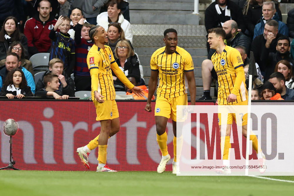 Newcastle United v Brighton and Hove Albion FA Cup 02 03 2025. 5th Round Goal - Danny Welbeck of Brighton & Hove Albion scores a goal and celebrates 1-2 during the FA Cup match between Newcastle United and Brighton and Hove Albion at St. James s Park, Newcastle, England on 2 March 2025. Newcastle St. James s Park Tyne and Wear England Editorial use only DataCo restrictions apply See www.football-dataco.com ,