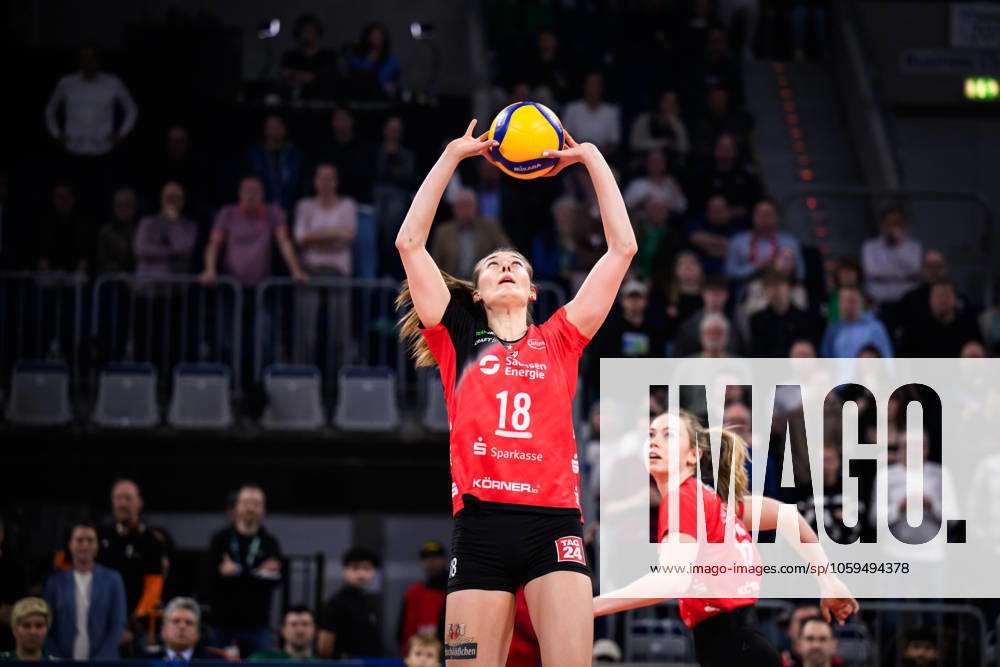 SAP Arena, Mannheim Volleyball, DVV Cup Final, USC Münster Muenster vs Dresdner SC Set Sarah Straube 18 Dresden