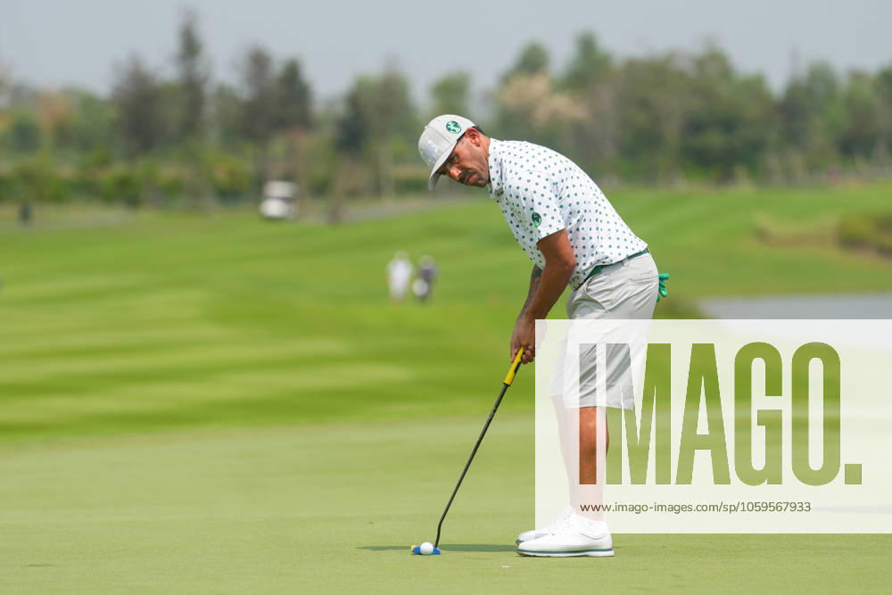 Reignwood Icons of Football Bangkok Day one - 1 Mar 2025 Carlos Tevez plays a shot during the fourballs Match on Day One of the Reignwood Icons of Football tournament in Bangkok at Robinswood Golf Club. Bangkok Thailand