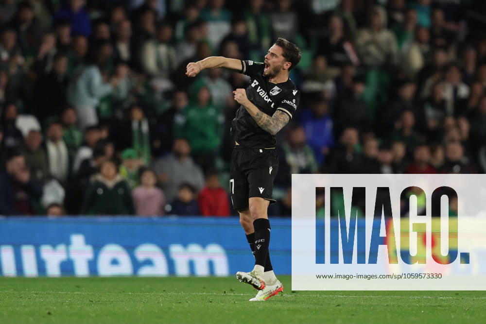ESP: Real Betis-Vitoria Guimaraes. UEFA Conference League Nuno Santos of Vitoria Guimaraes celebrates his goal during the UEFA Conference League, round of 16 match, between Real Betis and Vitoria Guimaraes played at Benito Villamarin Stadium on March 06, 2025 in Sevilla, Spain. kpng