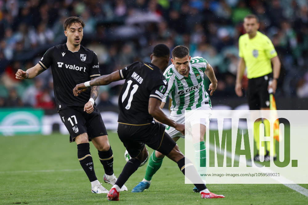 Real Betis Balompie v Vitoria SC - UEFA Conference League 2024 25 Round of 16 First Leg Romain Perraud of Real Betis battles for the ball during the UEFA Conference League match between Real Betis and Vitoria Guimaraes SC at Benito Villamarin in Seville, Spain, on March 6, 2025. Seville Spain