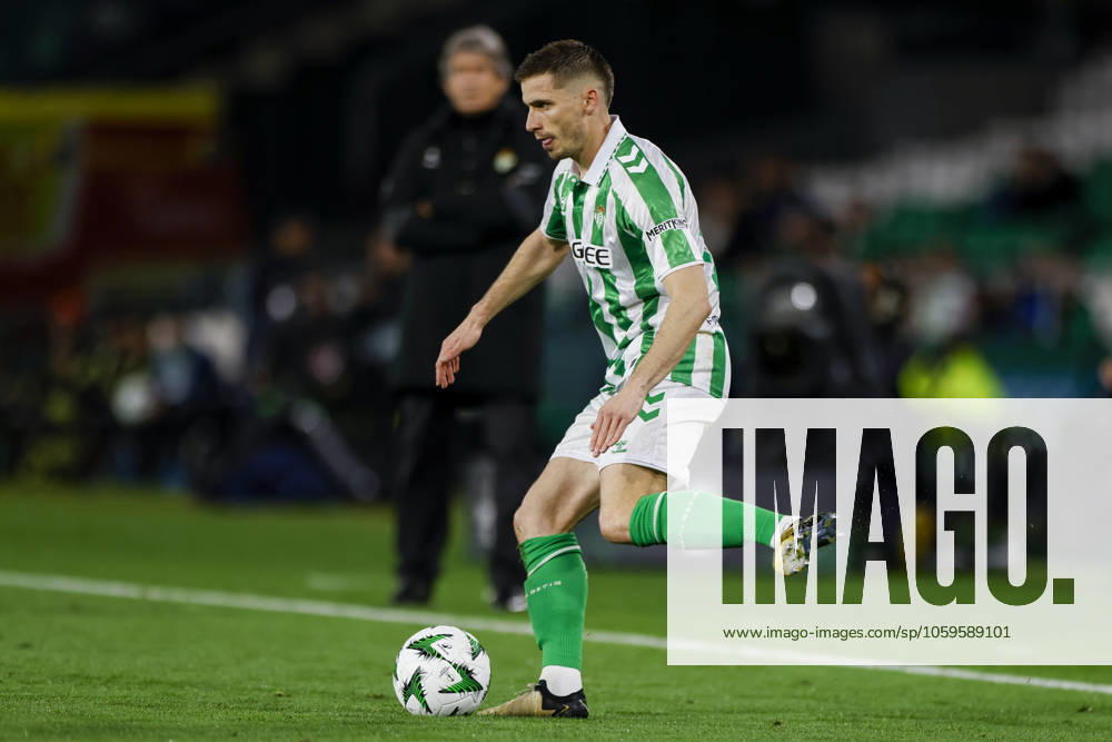 Real Betis Balompie v Vitoria SC - UEFA Conference League 2024 25 Round of 16 First Leg Romain Perraud of Real Betis passes the ball during the UEFA Conference League match between Real Betis and Vitoria Guimaraes SC at Benito Villamarin in Seville, Spain, on March 6, 2025. Seville Spain