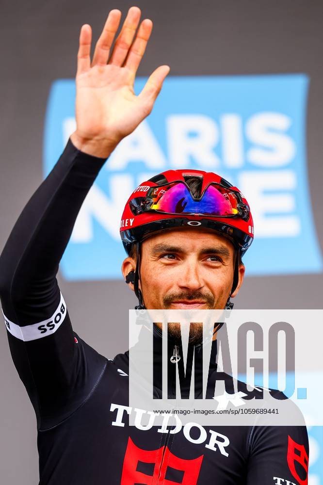 French Julian Alaphilippe of Tudor Pro Cycling Team pictured at the start of the first stage of 83th edition of the Paris-Nice cycling race, from and to Le Perray-en-Yvelines (156,5km), Sunday 09 March 2025. DAVIDxPINTENS x114552456x