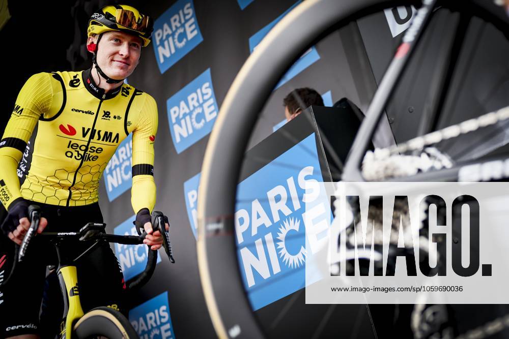 American Matteo Jorgenson of Team Visma-Lease a Bike pictured before the first stage of 83th edition of the Paris-Nice cycling race, from and to Le Perray-en-Yvelines (156,5km), Sunday 09 March 2025. DAVIDxPINTENS x114552892x