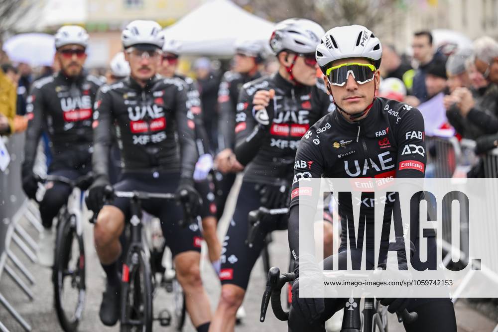 Paris - Nice 2025 - stage 2 BELLEGARDE, FRANCE - MARCH 10 : Almeida Joao (POR) of Uae Team Emirates - Xrg before the start of the race during stage 2 of the 83th edition of the Paris - Nice cycling race, a stage of 183,9km with start in Montesson and finish in Bellegarde on March 10, 2025 in Bellegarde, France, 10 03 2025 ( Motordriver Kenny Verfaillie - Bellegarde France