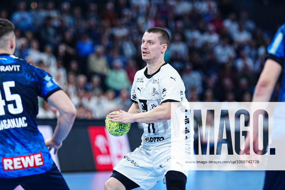 Elias Ellefsen a Skipagotu THW Kiel, 71 GER, THW Kiel vs Rhein Neckar Loewen, Handball, Bundesliga, Matchday, 22, Season 2024 2025, 09 03 2025 GER, THW Kiel vs Rhein Neckar Loewen, Handball, Bundesliga, Matchday, 22, Season 2024 2025, 09 03 2025 Kiel