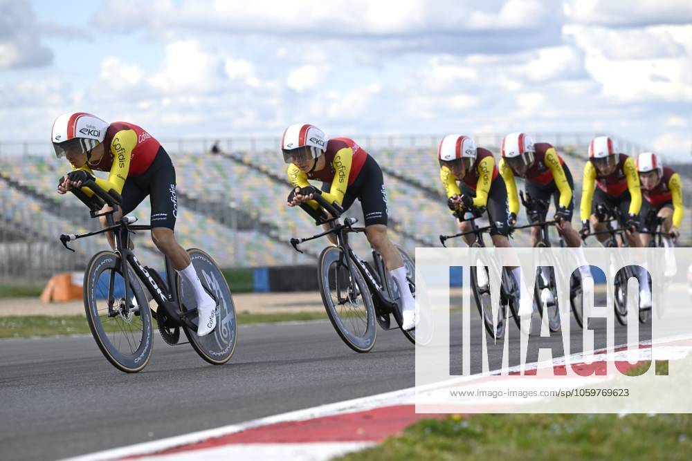 Paris - Nice 2025 - stage 3 NEVERS, FRANCE - MARCH 11 : team Cofidis during stage 3 of the 83th edition of the Paris - Nice cycling race, a team time-trail stage of 28,4km with start on the Circuit Magny-Cours and finish in Nevers on March 11, 2025 in Nevers, France, 11 03 2025 ( Motordriver Kenny Verfaillie - Nevers France