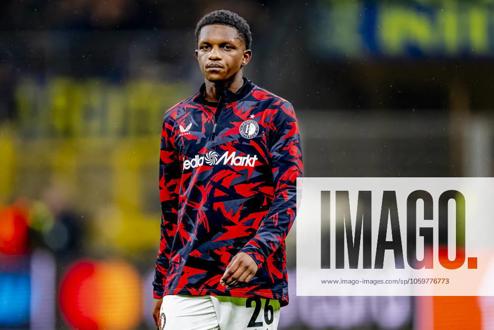 Feyenoord Rotterdam midfielder Givairo Read during the match Inter Feyenoord at the San Siro Stadium for the UEFA Champions League Round of 16 2st leg season 2024 2025 in MILAN, Italia on 11 march 2025, photo by Marcel van Dorst EYE4images DeFodi Images