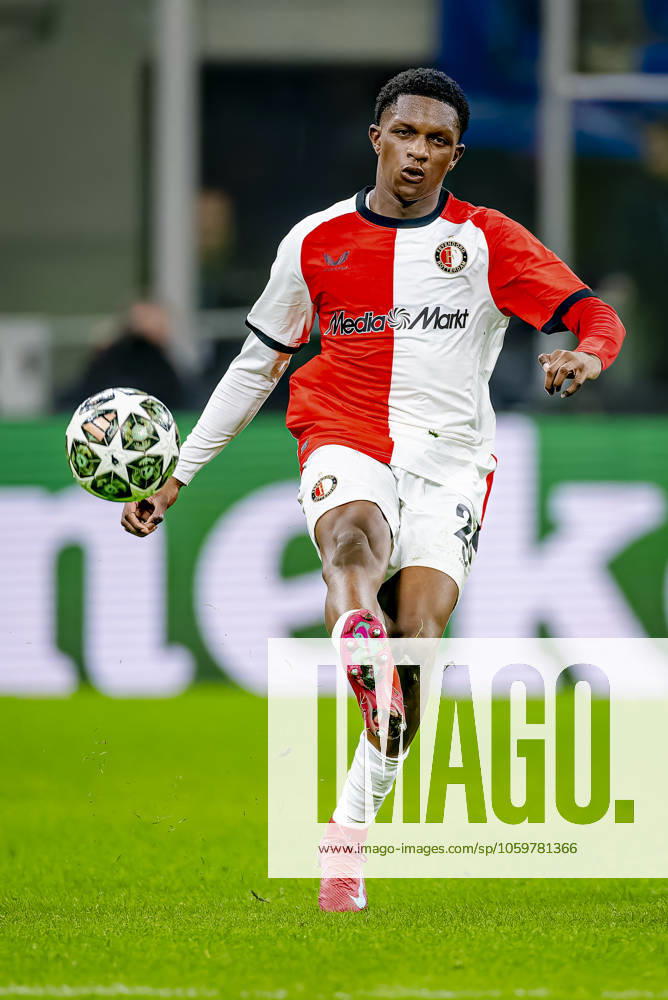 Feyenoord Rotterdam midfielder Givairo Read during the match Inter Feyenoord at the San Siro Stadium for the UEFA Champions League Round of 16 2st leg season 2024 2025 in MILAN, Italia on 11 march 2025, photo by Marcel van Dorst EYE4images DeFodi Images