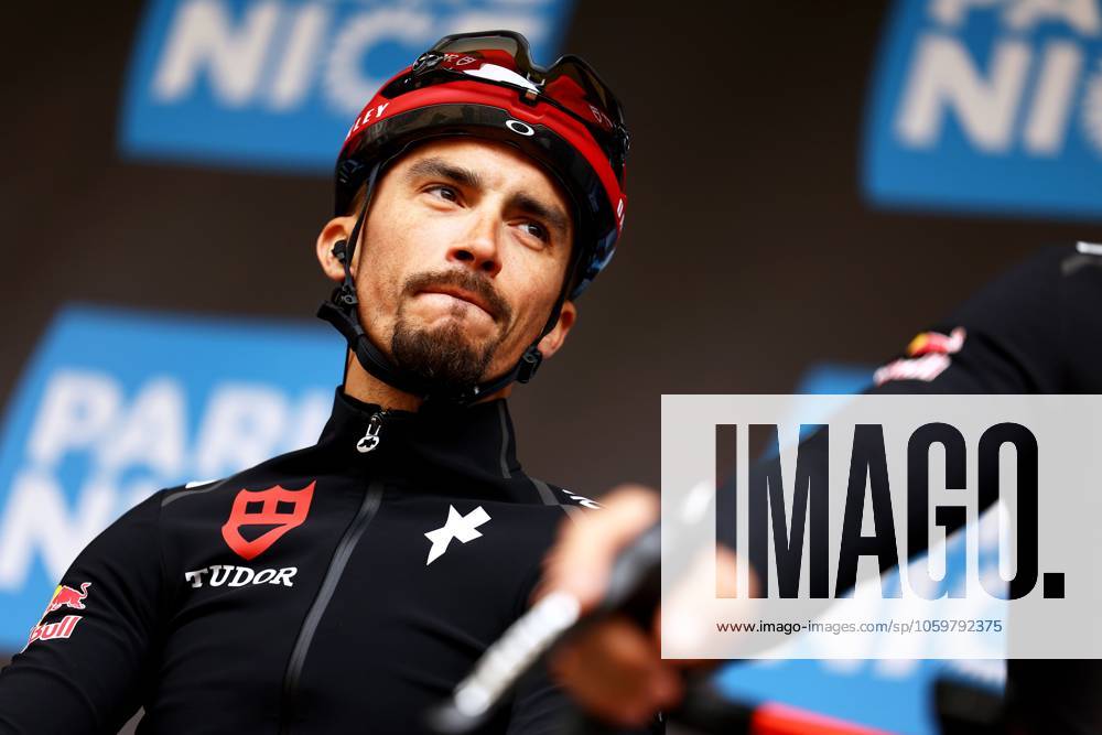 French Julian Alaphilippe of Tudor Pro Cycling Team pictured at the start of stage four of the 83th edition of the Paris-Nice cycling race, 163,4km from Vichy to La Loge des Gardes, France, Wednesday 12 March 2025. DAVIDxPINTENS x114740895x