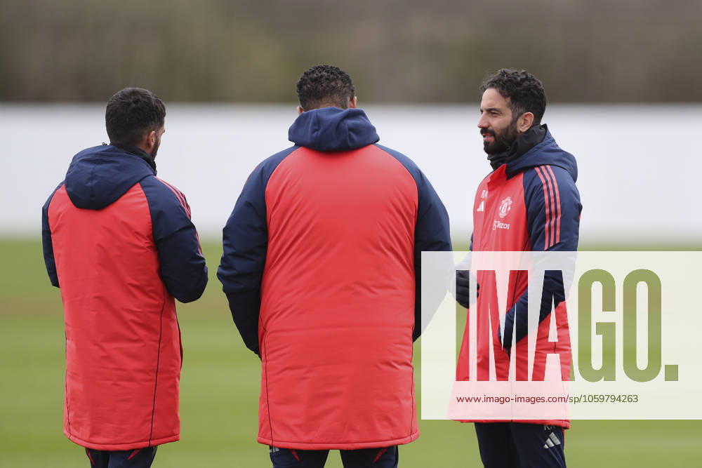 Manchester United, ManU Training Manchester United Manager Ruben Amorim during the Manchester United Training session ahead of the UEFA Europa League Round of 16, 2nd Leg match vs Real Sociedad, Carrington Training Centre, Manchester, England, United Kingdom on 12 March 2025 Credit: Phil Duncan Every Second Media Editorial use only. All images are copyright Every Second Media Limited. No images may be reproduced without prior permission.