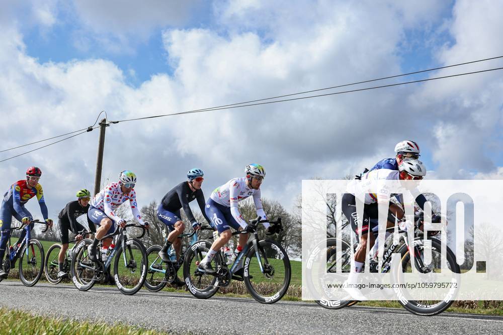 The pack of riders pictured in action during stage four of the 83th edition of the Paris-Nice cycling race, 163,4km from Vichy to La Loge des Gardes, France, Wednesday 12 March 2025. DAVIDxPINTENS x114757461x