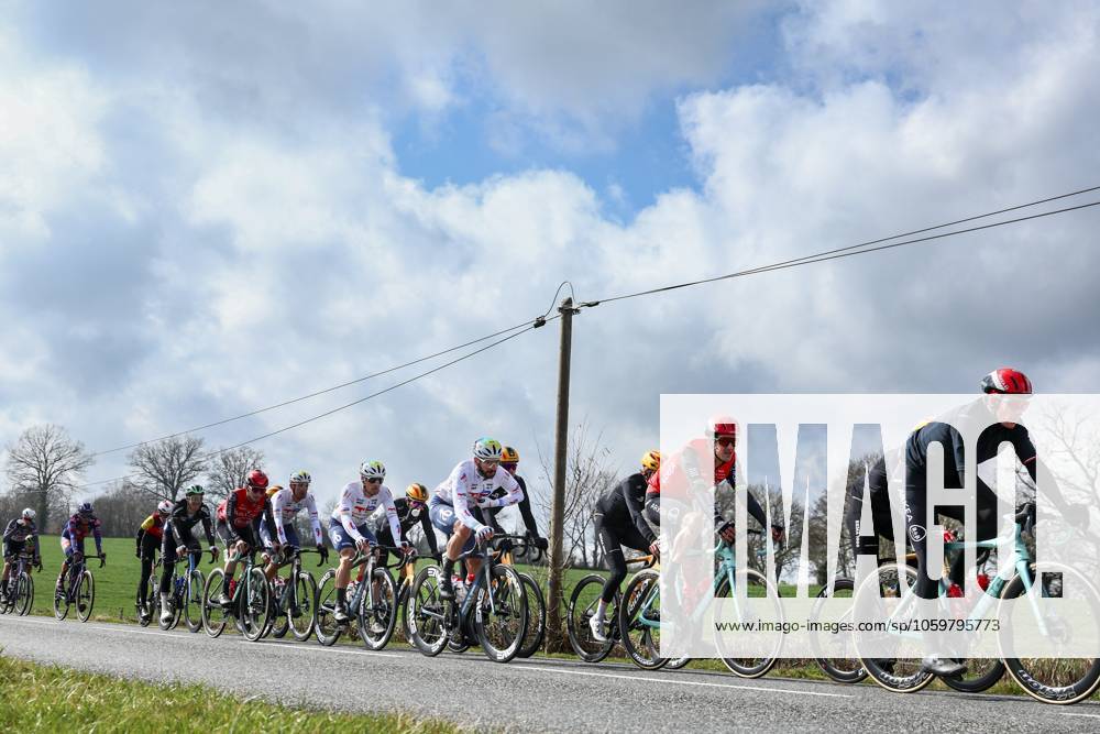 Australian Miles Scotson of Arkea-BB Hotels and French Anthony Turgis of TotalEnergies pictured in action during stage four of the 83th edition of the Paris-Nice cycling race, 163,4km from Vichy to La Loge des Gardes, France, Wednesday 12 March 2025. DAVIDxPINTENS x114757493x