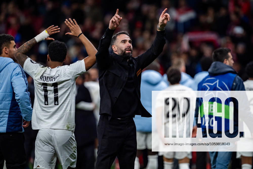 Atletico de Madrid vs Real Madrid CF - UEFA Champions League 2024 25 Round of 16 Second Leg Daniel Carvajal of Real Madrid CF celebrates after winning the UEFA Champions League 2024 25 Round of 16 second leg match between Atletico de Madrid and Real Madrid C.F. at Estadio Riyadh Air Metropolitano on March 12, 2025 in Madrid, Spain. Madrid Estadio Riyadh Air Metropolitano Madrid Spain