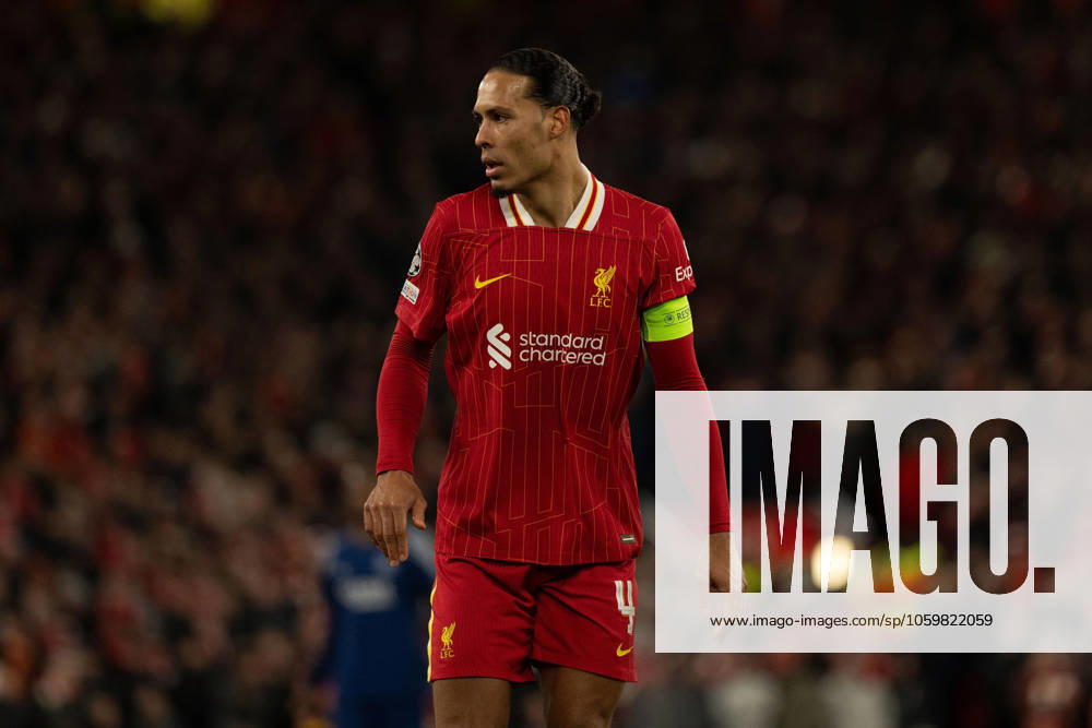 Liverpool FC v Paris Saint-Germain - UEFA Champions League 2024 25 Round of 16 Second Leg Liverpool s Virgil van Dijk is seen during the UEFA Champions League Round of 16, 2nd Leg match between Liverpool and Paris St Germain at Anfield in Liverpool, England, on March 11, 2025. Liverpool Merseyside United Kingdom