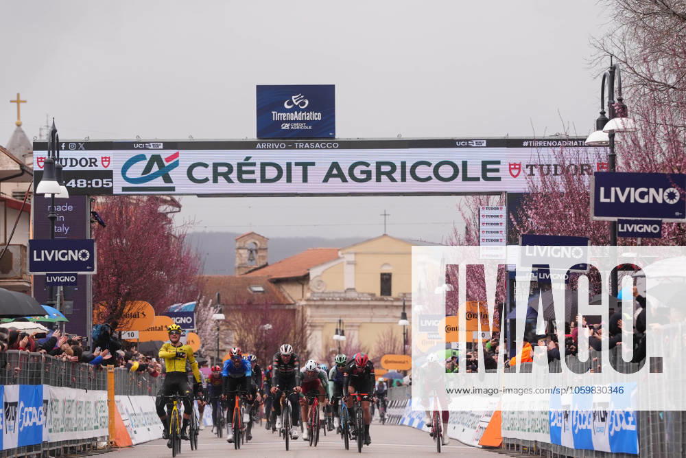 Kooij Olav of Team Visma Lease A Bike the winner of the stage during the 60th Tirreno - Adriatico 2025, Stage 4 from Norcia to Trasacco - on March 13, 2025 in Norcia, Umbria, Italy.