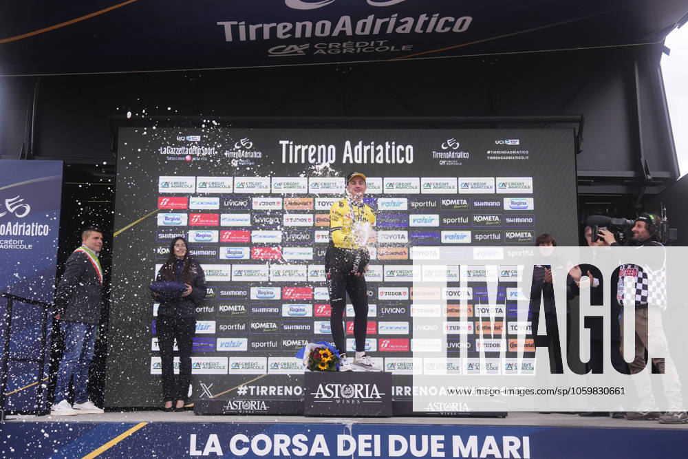 Kooij Olav of Team Visma Lease A Bike the winner of the stage during the 60th Tirreno - Adriatico 2025, Stage 4 from Norcia to Trasacco - on March 13, 2025 in Norcia, Umbria, Italy.