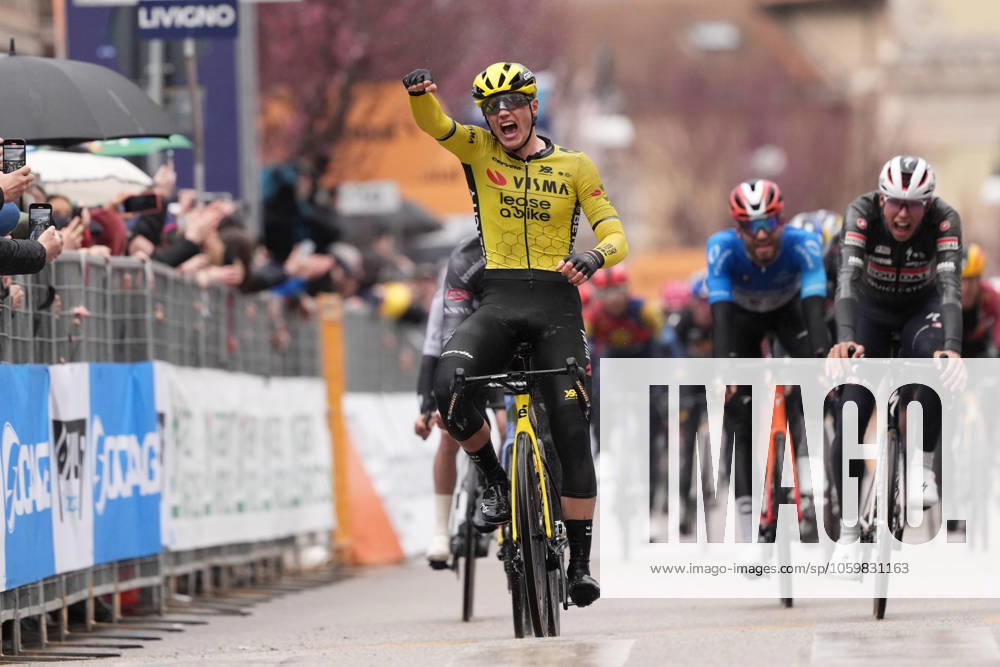 Kooij Olav of Team Visma Lease A Bike the winner of the stageduring the 60th Tirreno - Adriatico 2025, Stage 4 from Norcia to Trasacco - on March 13, 2025 in Norcia, Umbria, Italy.