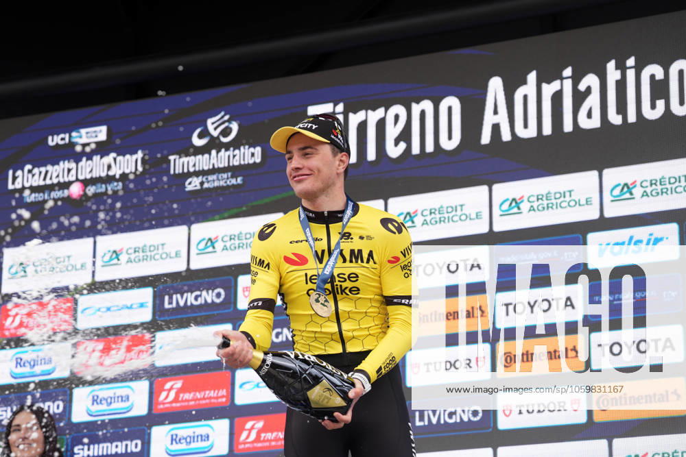 Kooij Olav of Team Visma Lease A Bike the winner of the stageduring the 60th Tirreno - Adriatico 2025, Stage 4 from Norcia to Trasacco - on March 13, 2025 in Norcia, Umbria, Italy.