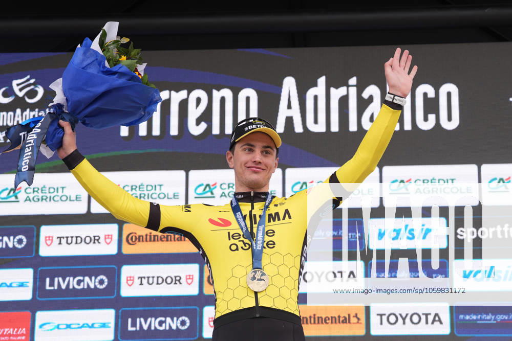 Kooij Olav of Team Visma Lease A Bike the winner of the stageduring the 60th Tirreno - Adriatico 2025, Stage 4 from Norcia to Trasacco - on March 13, 2025 in Norcia, Umbria, Italy.