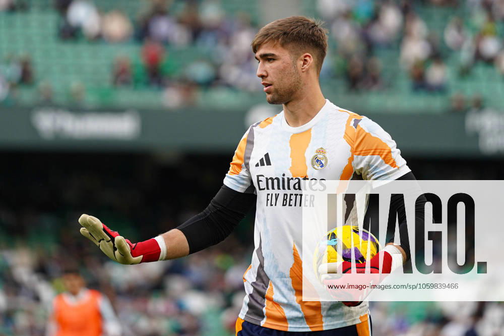 Fran Gonzalez Real Madrid goalkeeper before LaLiga match between Real Betis and Real Madrid, at Benito Villamarin on March 1, 2025 in Seville, Spain