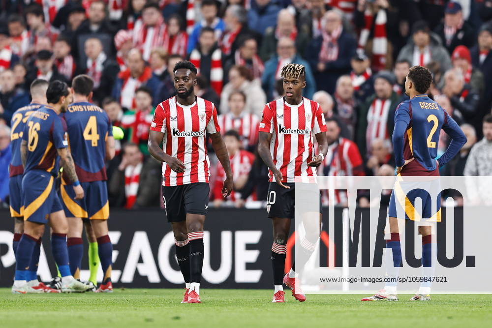 (L-R) Inaki Williams, Nico Williams (Bilbao), MARCH 13, 2025 - Football Soccer : UEFA Europa League Round of 16 2nd leg match between Athletic Club de Bilbao 3-1 AS Roma at the Estadio San Mames in Bilbao, Spain. Noxthirdxpartyxsales (284703737)