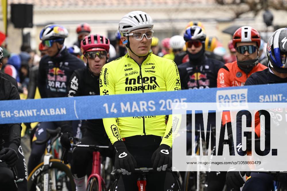 Paris - Nice 2025 - stage 6 BERRE L ETANG, FRANCE - MARCH 14 : Zimmermann Georg (GER) of Intermarche - Wanty during stage 6 of the 83th edition of the Paris - Nice cycling race, a stage of 209,8km with start in Saint-Julien-en-Saint-Alban and finish in Berre L Etang on March 14, 2025 in Berre L Etang, France, 14 03 2025 ( Motordriver Kenny Verfaillie - Berre L Etang France