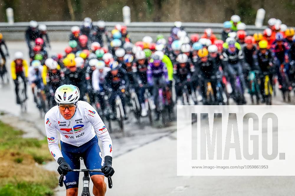 French Thomas Gachignard of TotalEnergies pictured in action during stage six of the 83th edition of the Paris-Nice cycling race, 209,8 km from Saint-Julien-en-Saint-Alban to Berre l Etang, France, Friday 14 March 2025. DAVIDxPINTENS x114929102x