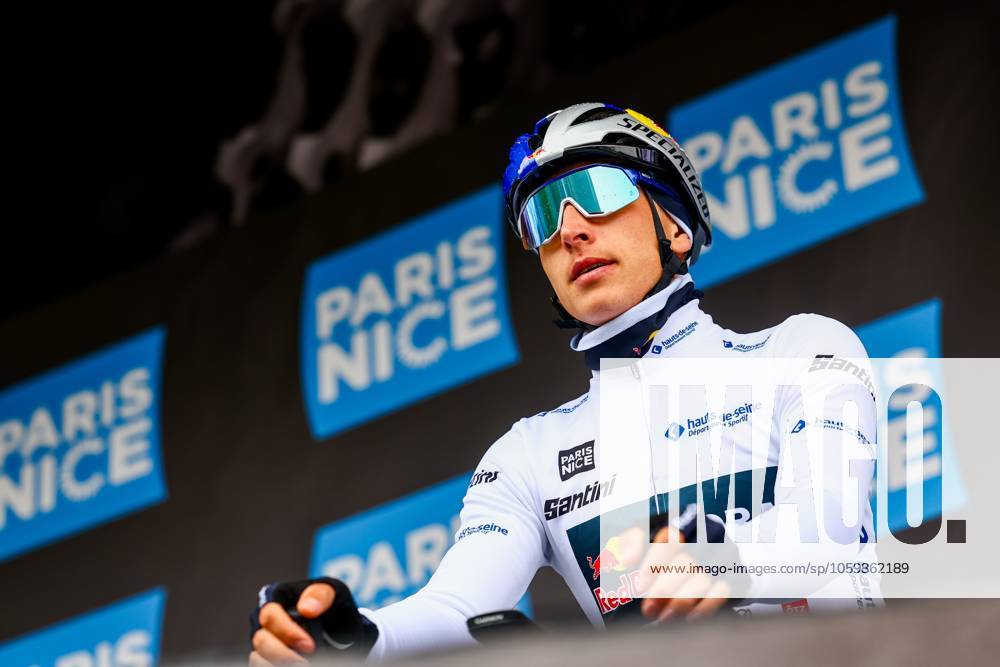 German Florian Lipowitz of RedBull-BORA-hansgrohe is seen at the start of stage six of the 83th edition of the Paris-Nice cycling race, 209,8 km from Saint-Julien-en-Saint-Alban to Berre l Etang, France, Friday 14 March 2025. DAVIDxPINTENS x114929385x