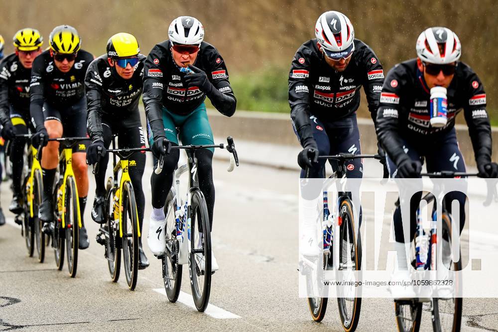 Belgian Tim Merlier of Soudal Quick-Step pictured in action during stage six of the 83th edition of the Paris-Nice cycling race, 209,8 km from Saint-Julien-en-Saint-Alban to Berre l Etang, France, Friday 14 March 2025. DAVIDxPINTENS x114930033x