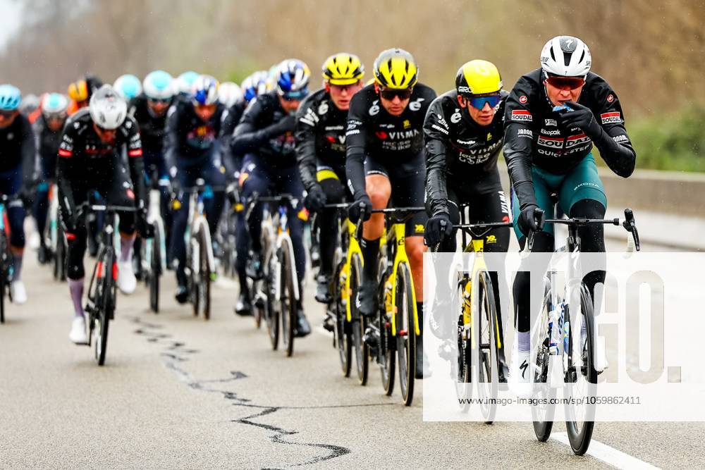 Belgian Tim Merlier of Soudal Quick-Step pictured in action during stage six of the 83th edition of the Paris-Nice cycling race, 209,8 km from Saint-Julien-en-Saint-Alban to Berre l Etang, France, Friday 14 March 2025. DAVIDxPINTENS x114930037x