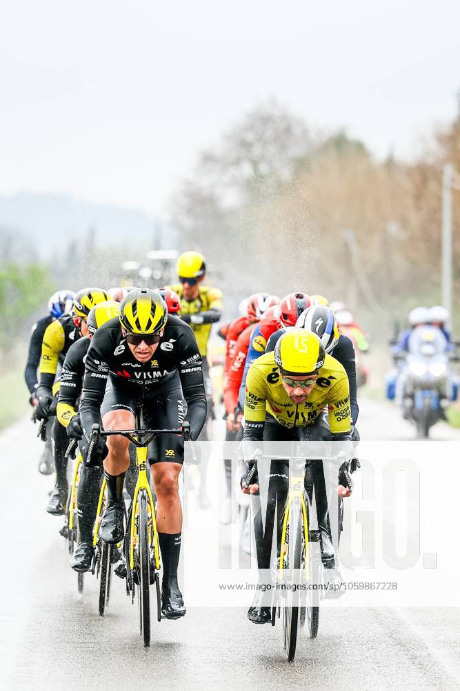 Belgian Victor Campenaerts of Team Visma-Lease a Bike pictured in action during stage six of the 83th edition of the Paris-Nice cycling race, 209,8 km from Saint-Julien-en-Saint-Alban to Berre l Etang, France, Friday 14 March 2025. DAVIDxPINTENS x114937638x