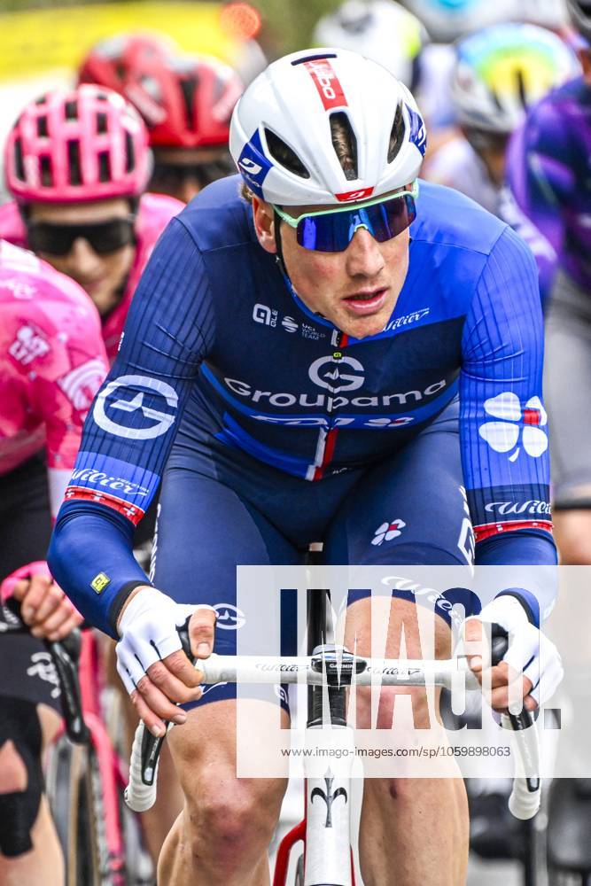 Paris - Nice 2025 - stage 7 AURON, FRANCE - MARCH 15 : Kung Stefan (SUI) of Groupama - Fdj leading the escape pack during stage 7 of the 83th edition of the Paris - Nice cycling race, a stage of 109,3km with start in Nice and finish at Auron on March 15, 2025 in Auron, France, 15 03 2025 ( Motordriver Kenny Verfaillie - Auron France