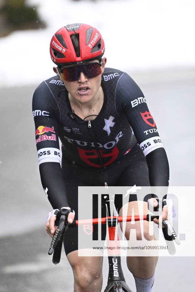 Paris - Nice 2025 - stage 7 AURON, FRANCE - MARCH 15 : Storer Michael (AUS) of Tudor Pro Cycling Team in action during stage 7 of the 83th edition of the Paris - Nice cycling race, a stage of 109,3km with start in Nice and finish at Auron on March 15, 2025 in Auron, France, 15 03 2025 ( Motordriver Kenny Verfaillie - Auron France