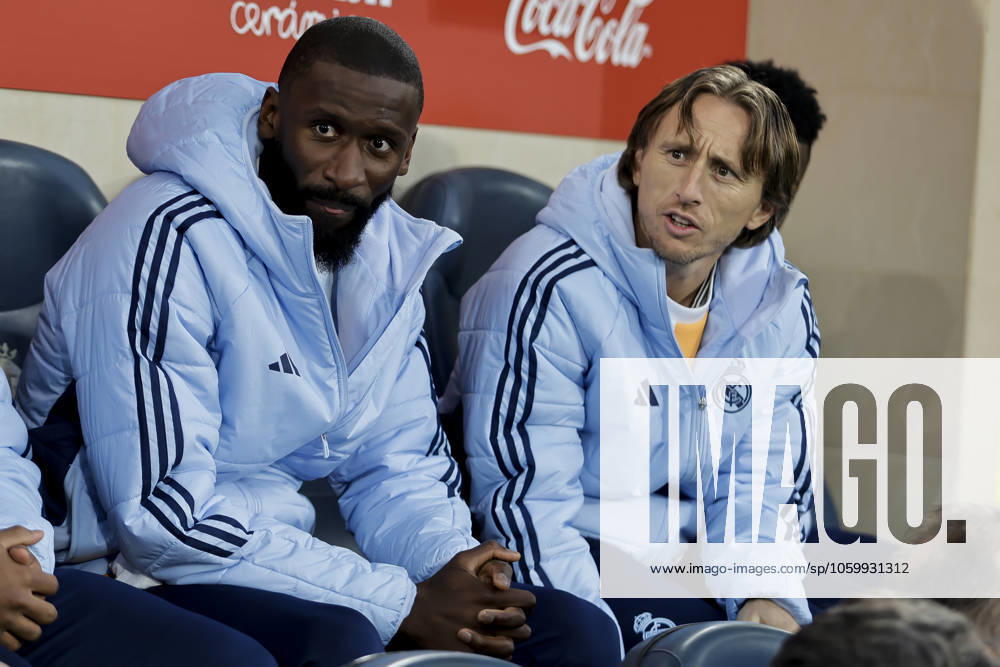 Villarreal CF v Real Madrid CF - La Liga EA Sports Antonio Rudiger of Real Madrid and Luka Modric of Real Madrid stand before the La Liga match between Villarreal CF and Real Madrid at La Ceramica Stadium in Villarreal, Spain, on March 15, 2025. Villarreal Spain