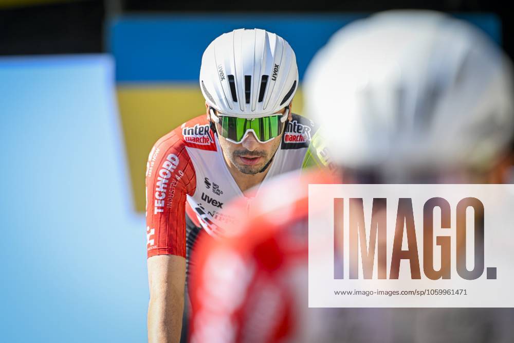 Paris - Nice 2025 - stage 8 NICE, FRANCE - MARCH 16 : Goossens Kobe (BEL) of Intermarche - Wanty before the start of the race during stage 8 and final stage of the 83th edition of the Paris - Nice cycling race, a stage of 119,9km with start and finish in Nice on March 16, 2025 in Nice, France, 16 03 2025 ( Motordriver Kenny Verfaillie - Nice France