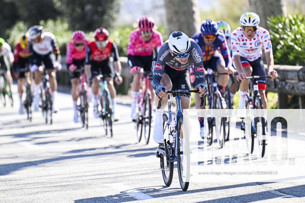 Paris - Nice 2025 - stage 8 NICE, FRANCE - MARCH 16 : Del Grosso Tibor (NED) of Alpecin - Deceuninck in action during stage 8 and final stage of the 83th edition of the Paris - Nice cycling race, a stage of 119,9km with start and finish in Nice on March 16, 2025 in Nice, France, 16 03 2025 ( Motordriver Kenny Verfaillie - Nice France